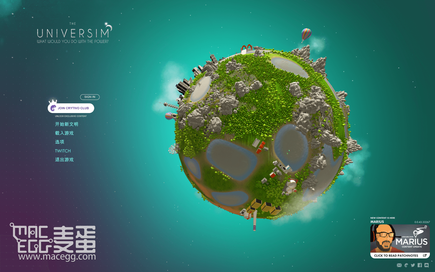 宇宙主义 The Universim for Mac v0.1.59.42496 中文原生版-麦蛋MacEgg-Mac软件-Mac游戏-电子书-免费下载