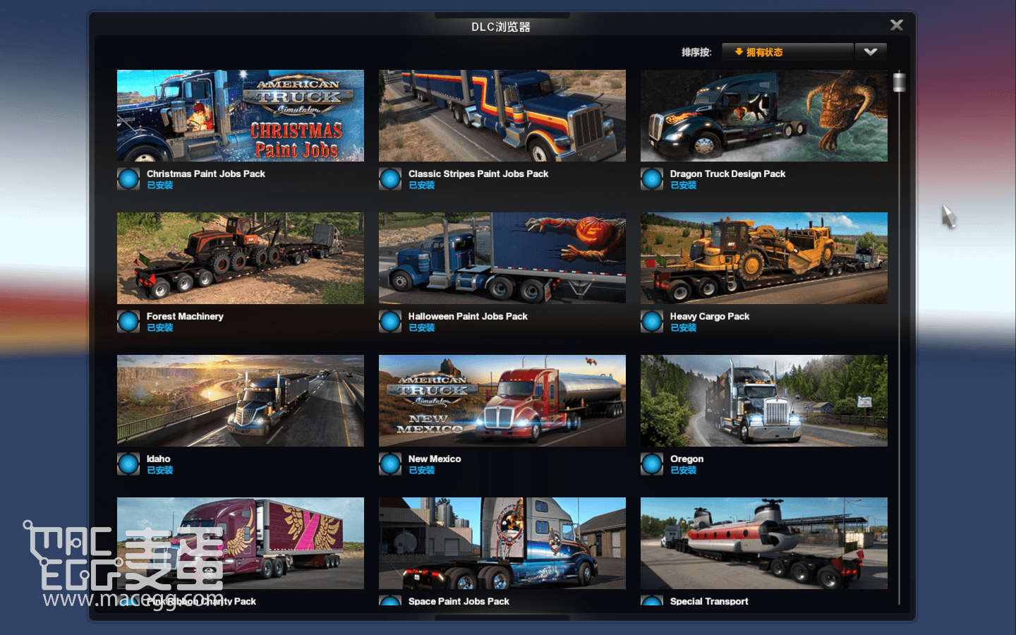 美国卡车模拟 American Truck Simulator for Mac v1.46.3.6s 中文原生版含DLC-9