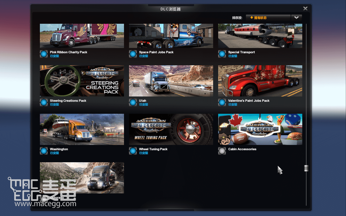 美国卡车模拟 American Truck Simulator for Mac v1.46.3.6s 中文原生版含DLC-10